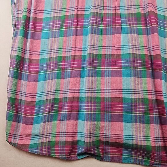 VTG Gant Salty Dog Plaid Half Sleeve Button Down Shirt Mens Large Spring Preppy - Picture 11 of 12